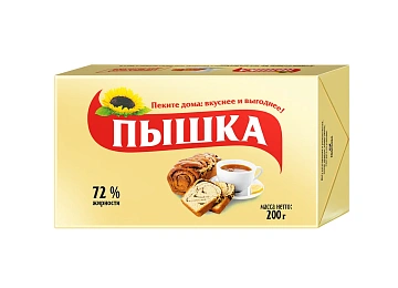 Маргарин Пышка 72%, 200г