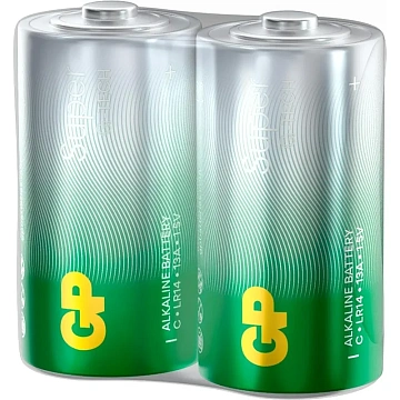 Батарейки КОМПЛЕКТ 2 шт., GP Super G-Tech, С (LR14, 14А), алкалиновые, в пленке, 14AA21RA, 14AA21RA-2CRS2