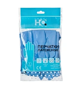 Перчатки Home Queen Profline латексные синие химически стойкие размер L