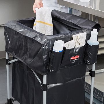 Крышка для тележки Rubbermaid полотняная, для тележки X-Cart 150л, черная, 1889863