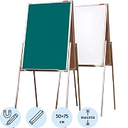 Флипчарт мольберт двусторонний комбинир.BoardSYS, h 1,0м, алюм.цветная рама