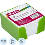 Блок для записей в подставке ATTACHE Fantasy 9х9х5 салат белый блок 80г/92