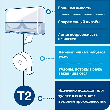 Туалетная бумага Торк Premium T2, 120243, в рулоне, 170м, 2 слоя, белая