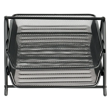 Лоток для бумаг горизонтальный СТАММ, 2 секции, металл, черный