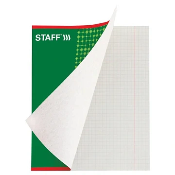 Тетрадь А5, 48 л., STAFF, скоба, клетка, офсет №2 ЭКОНОМ, обложка картон, 'ОДИН ЦВЕТ' (точки), 40278