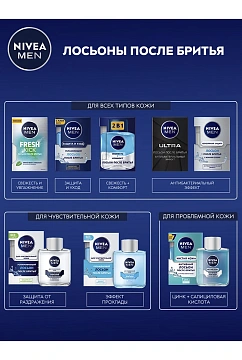 Лосьон после бритья Nivea Men Серебряная защита, 100мл