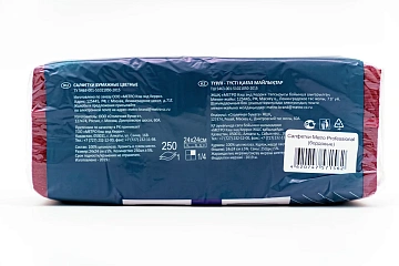 Салфетки сервировочные Metro Professional бордовые, 24х24см, 1 слой, 250шт