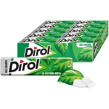 Жевательная резинка Dirol Мята, 14г