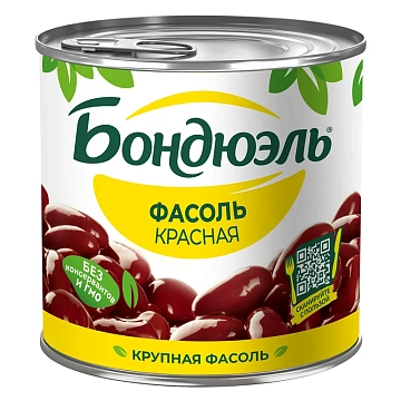 Фасоль Бондюэль красная, 400г