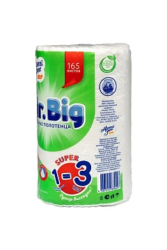 Бумажные полотенца Мягкий Знак Mr.big 2 слоя, 1 рулон, 32.5м, белые