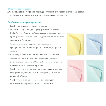 Салфетка хозяйственная Hq Profiline 40х40см, красная, 10шт/уп