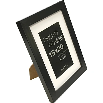Рамка пластиковая с паспарту Gloria Black 15x20 37