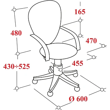 Кресло ТП 304 сетка/ткань,голубой/черный,пластик