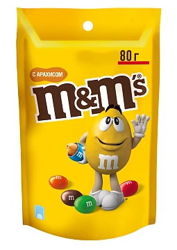 Драже конфеты M&m's с арахисом, 80г