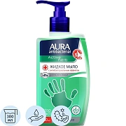 Мыло-крем жидкое, 300 мл, AURA 'Antibacterial', антибактериальное, 'Экстракт алоэ', дозатор, 28427, 12481