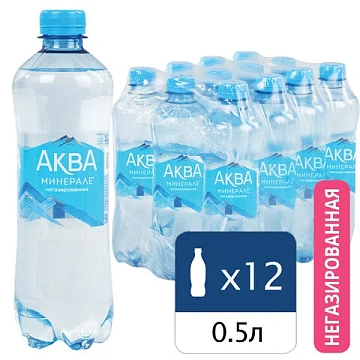Вода негазированная питьевая AQUA MINERALE 0,5 л, 340038166