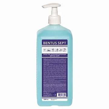 Антисептик для рук и поверхностей спиртосодержащий (75%) с дозатором 1 л БЕНТУС СЕПТ, дезинфицирующи