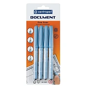 Ручки капиллярные (линеры) ЧЕРНЫЕ CENTROPEN 'Document' НАБОР 4 шт., линия 0,1/0,3/0,5/0,7 мм, 2631/4, 2 2631 0404