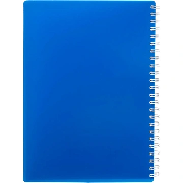 Бизнес-тетрадь А5-,96л,гребень,обл.пластик,клетка, Attache Plastic, синий