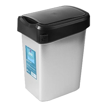Мусорное ведро Metro Professional 10л, черный металлик, 25x20x35см