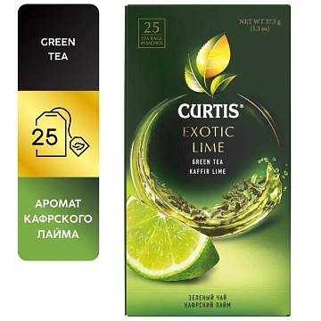 Чай Curtis Exotic Lime зеленый, 25 сашет