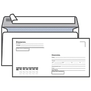 Конверт почтовый Курт Е65 белый, 110х220мм, 80г/м2, 100шт, стрип, Куда-Кому