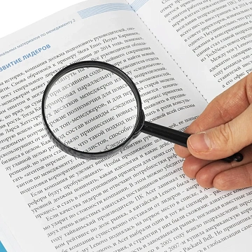 Лупа Attache, увеличение х6, диаметр 60мм, цв.черный, карт/кор.