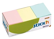 Блок для записей с клейким краем Stick'n Stick'N 3 цвета, пастельный, 38х51мм, 100 листов, 12шт/уп, (21131)