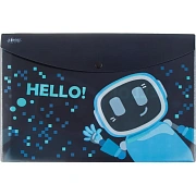 Папка-конверт на кнопке А4 1 School Robot Hello  2шт/уп