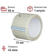 Клейкая лента одностор. упаковоч. Unibob 72мм х 66м 45мкм прозрачная