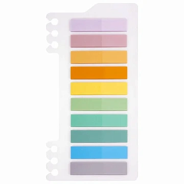 Закладки клейкие пастельные BRAUBERG PASTEL, пластиковые, 45х10 мм, 10 цветов х 20 листов, 115579