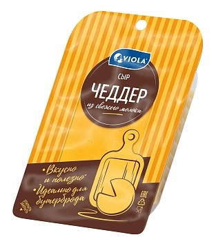 Сыр Viola Чеддер полутвердый нарезка 50%, 120г