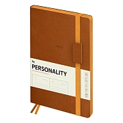 Ежедневник недатированный, B5, 136л., мягкий переплет, кожзам, BG 'Personality. Brown', коричневый, цветной срез, на резинке, карман