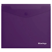 Папка-конверт на кнопке Berlingo 'Soft Touch', А5+, 200мкм, софт-тач, фиолетовая