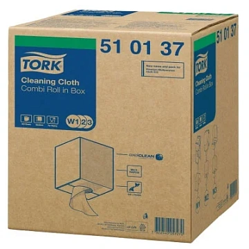 Протирочный нетканый материал TORK (Система W1, W2, W3) Premium, 400 листов в рулоне, 32х38 см, 5101