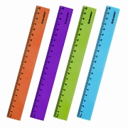 Линейка пластиковая 20 см, BRAUBERG 'NEON', ассорти, пакет, 210773
