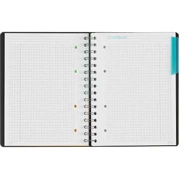 Бизнес-тетрадь SMARTBOOK А5 120л. клетка,спир,микроп,разд,карм,жел-оран