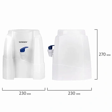 Кулер-водораздатчик БЕЗ НАГРЕВА И ОХЛАЖДЕНИЯ, SONNEN TS-01W, настольный, 1 кран, белый, 456175