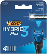 Сменные кассеты для мужской бритвы BIC Flex 3 Hybrid 3 подвижных лезвия, 4 шт