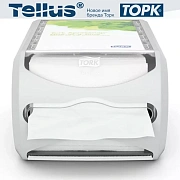 Диспенсер для салфеток Tellus (tork) Interfold N4, 272500, настольный, на 400шт, серый