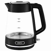 Чайник CENTEK CT-1014, 1,7 л, 2200 Вт, закрытый нагревательный элемент, стекло, черный, CT-1014 Blac