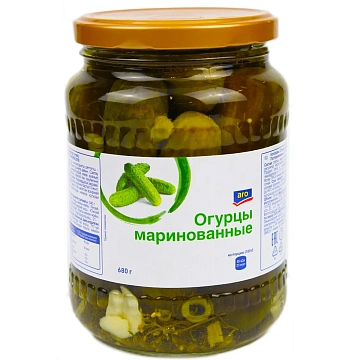 aro Огурцы маринованные, 680г