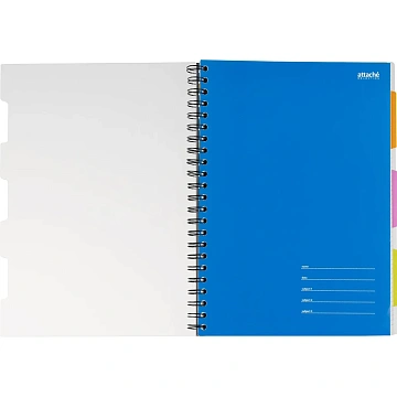 Бизнес-тетрадь 140л,кл,А4,SPIRAL BOOK Синий,евроспир,обл.пласт,раздел.84101