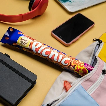 Батончик шоколадный Picnic с арахисом и карамелью, 76г