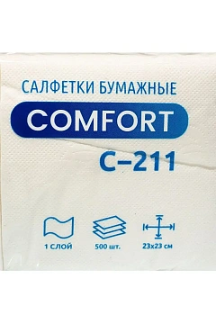 Салфетки бумажные Protissue 1сл 23х23 белые 500шт в уп С211