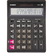 Калькулятор настольный CASIO GR-16-W (209х155 мм), 16 разрядов, двойное питание, черный, европодвес,