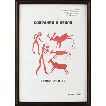 Рамка пластиковая 21x30 (A4) Кофе, с пластиком