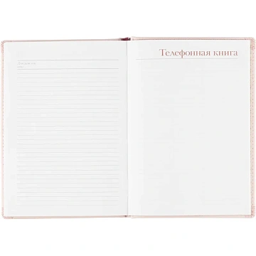 Ежедневник недатированный А5+, 136л, Velvet зефирный розовый 3-115/34