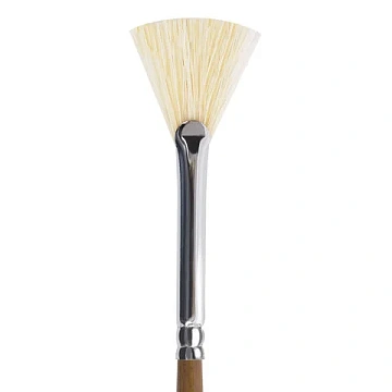 Кисть художественная профессиональная BRAUBERG ART CLASSIC, щетина, веерная, № 2, длинная ручка, 200