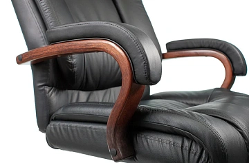 Кресло руководителя Бюрократ T-9925WALNUT черный кожа крестов. металл/дерево